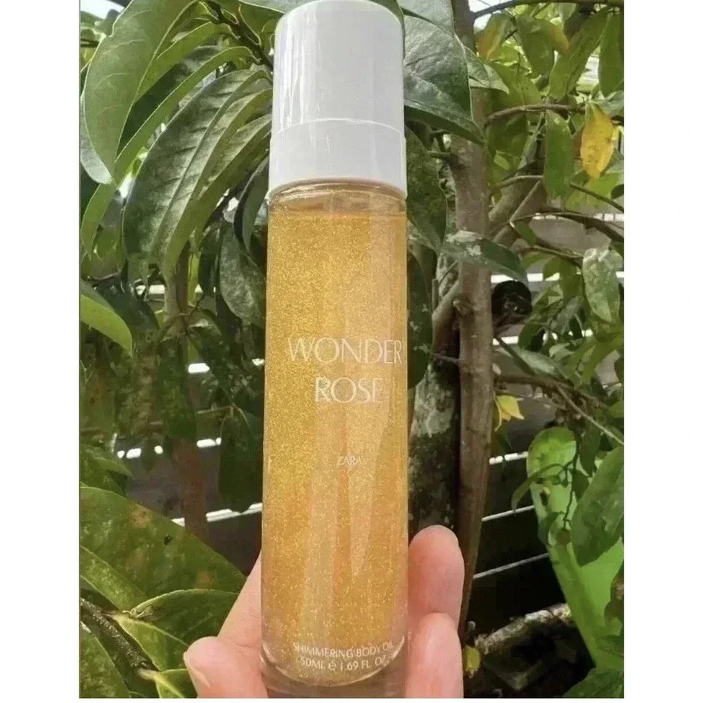 Zara‎ Wonder Rose Shimmering Glitter Body Oil New Moisturizer Fragrance
